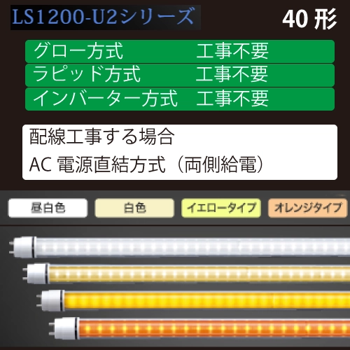 LS1200-U2シリーズ　40形　直管LED　工事不要