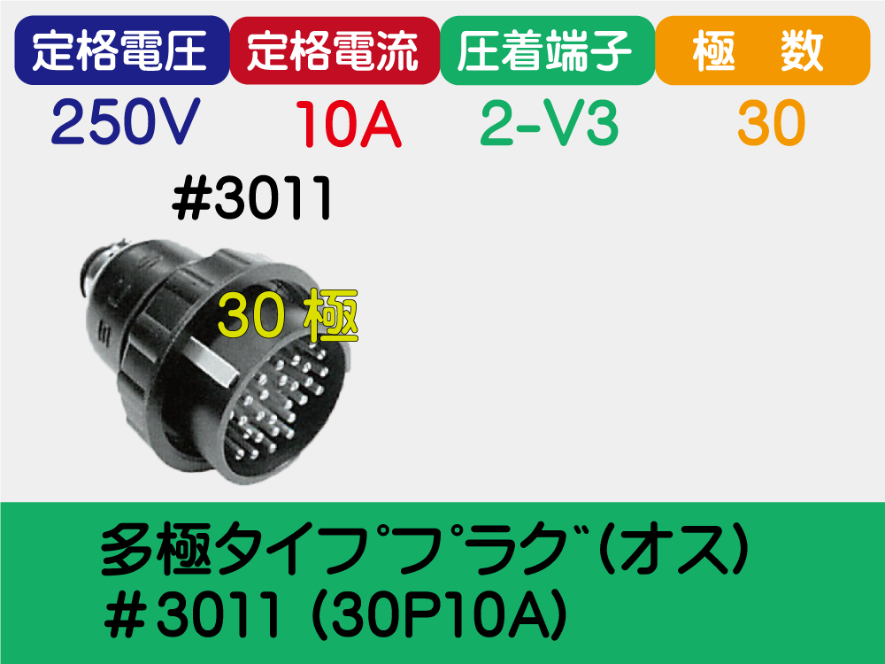 多極ﾀｲﾌﾟﾌﾟﾗｸﾞ(ｵｽ)＃3011 (30P10A)