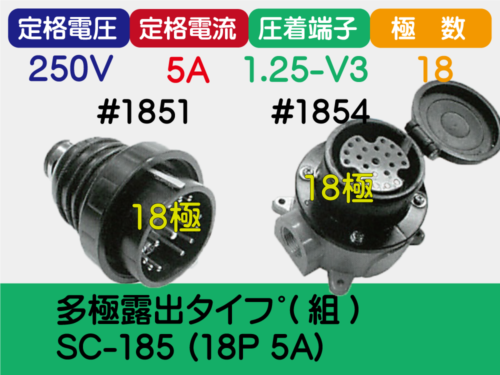 多極露出ﾀｲﾌﾟ(組) SC-185 (18P 5A)