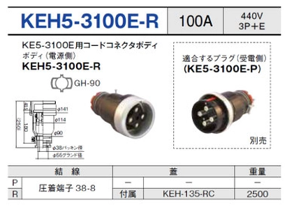 露出型コネクタ(防滴型) KEH5-3100E-R一覧