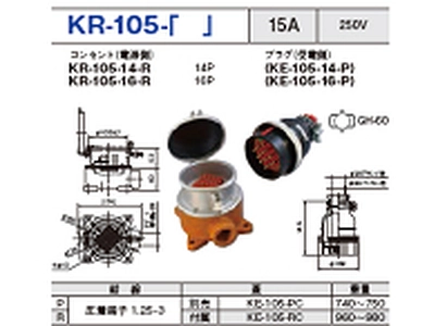 制御用多極型コネクタ KR-105-16一覧