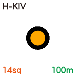 耐熱電気機器用ビニル絶縁電線　H-KIV 14sq　100ｍ