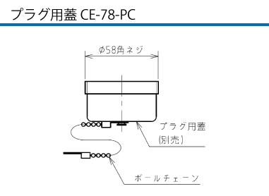 露出型コネクタ(防雨型) ER5-320E プラグ用蓋CE-78-PC