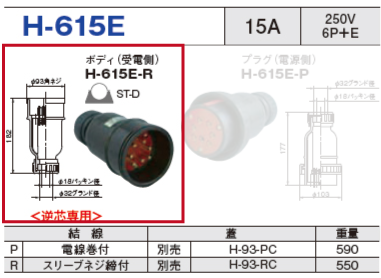 ボディ（受電側）H-615E-R