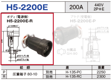 ボディ（電源側）H5-2200E-R