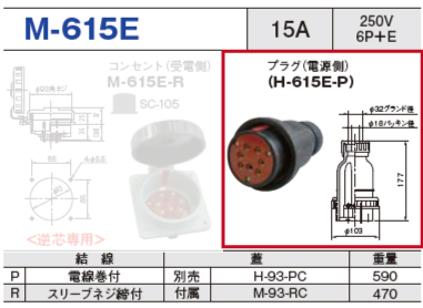 プラグ（受電側）M-615E-P