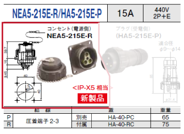 コンセント（電源側）NEA5-215E-R