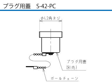 単極型コネクタ H5-1100 プラグ（受電側）用蓋S-42-PC