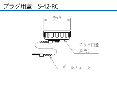 単極型コネクタ RH5-1100 プラグ（電源側）用蓋S-42-RC